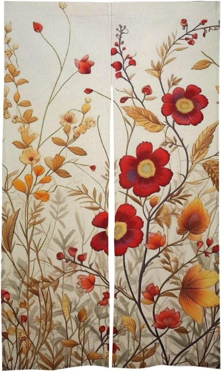 Japanese Noren Flowers Door Curtain 34x57 Inches