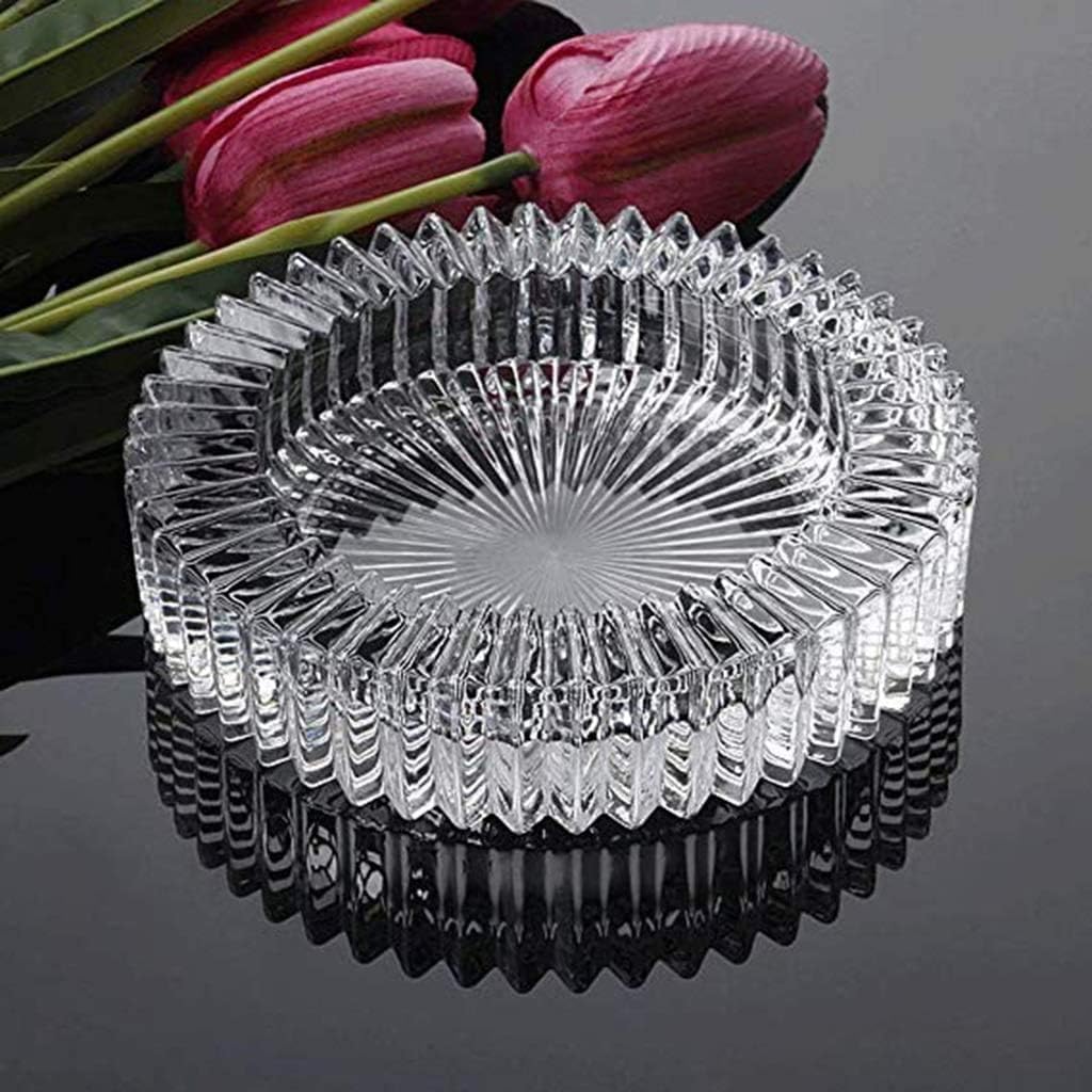 Artistic Glass Ashtray - 6 Inch Round Collectible Decor