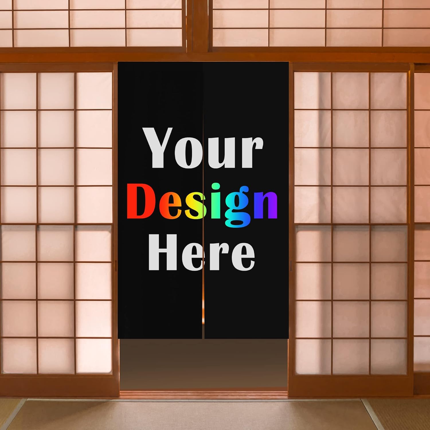 Custom Doorway Curtain with Photo Text Logo Japanese Noren Partition