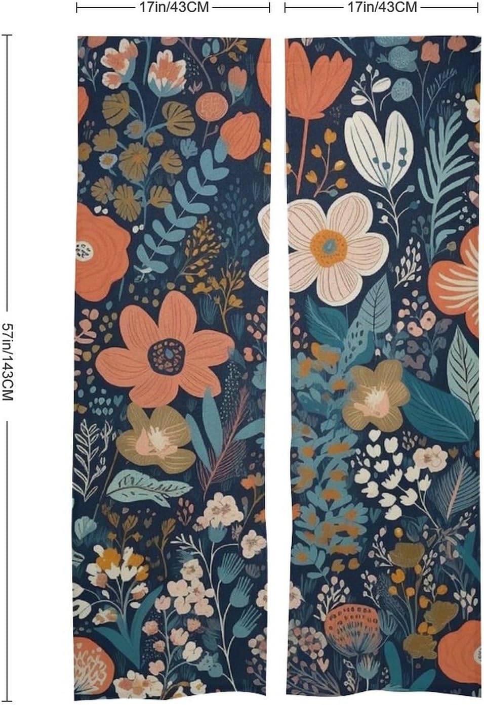 Japanese Noren Door Curtain with Small Flower Pattern
