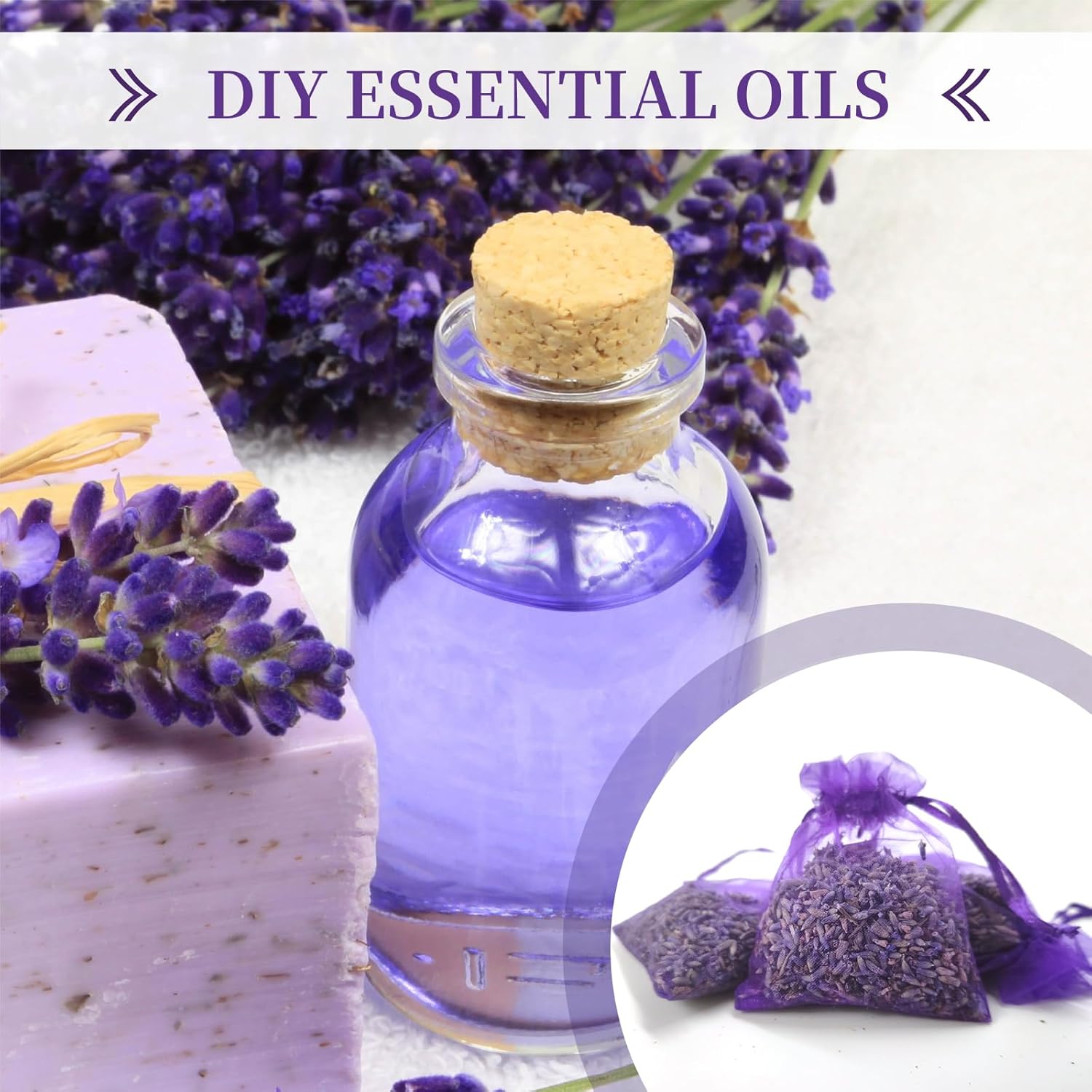 24 Pack Dried Lavender Sachets for Home Fragrance