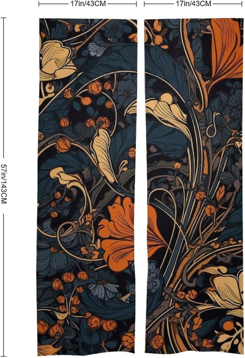 Japanese Noren Blue Orange Door Curtain Split Partition 34x57 Inch