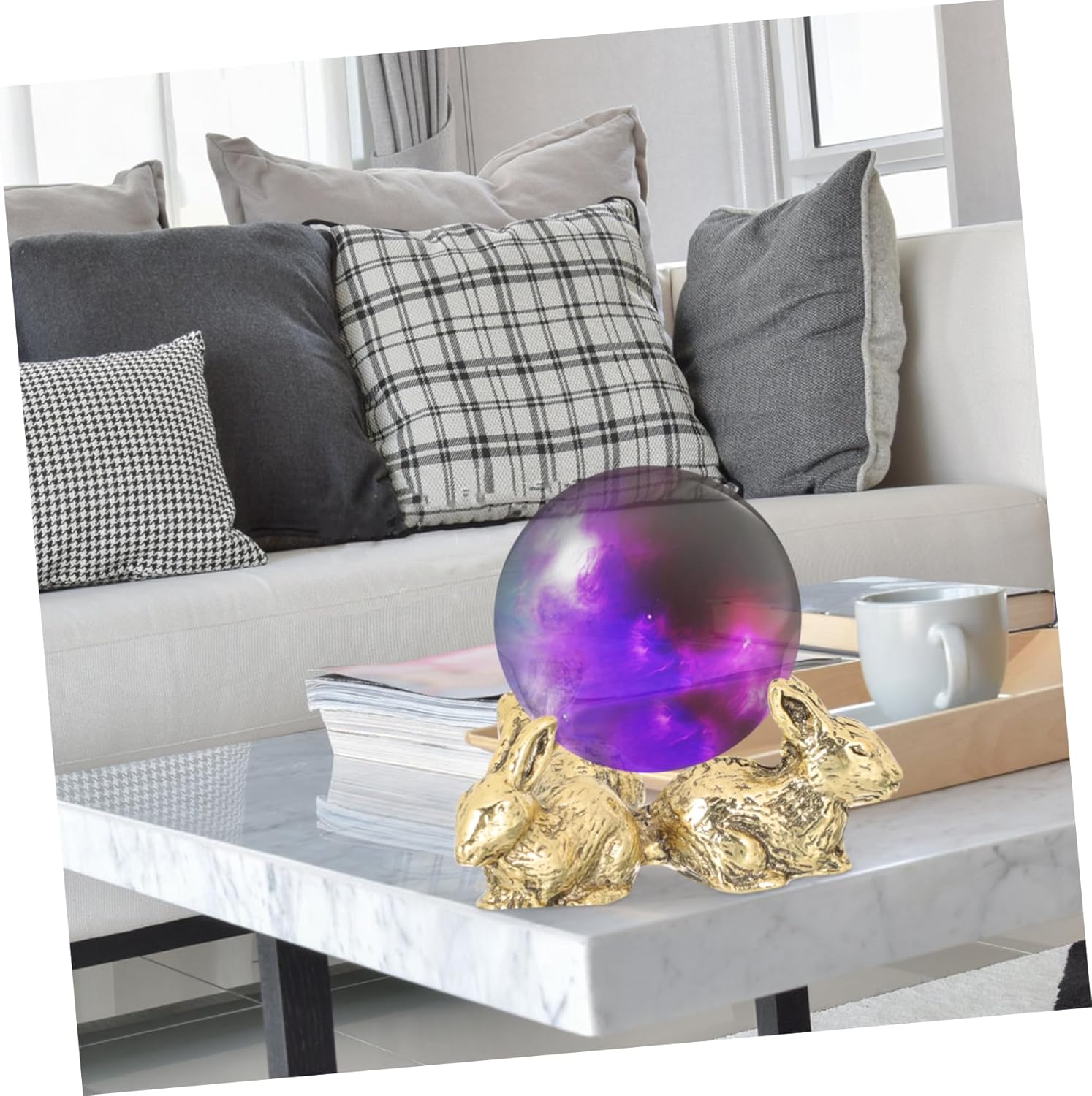 ERINGOGO 50g Rabbit Shaped Crystal Ball Display Base