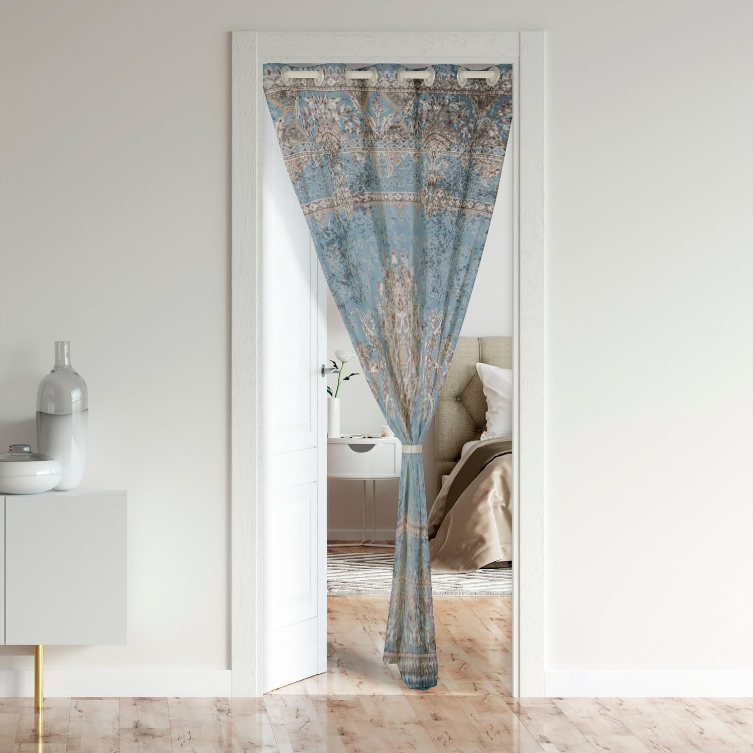 Boho Velvet Door Curtain with Mandala Design