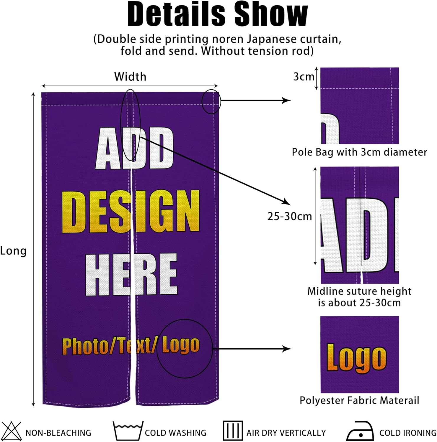 Custom Noren Curtain with Photo and Logo 283 x 472