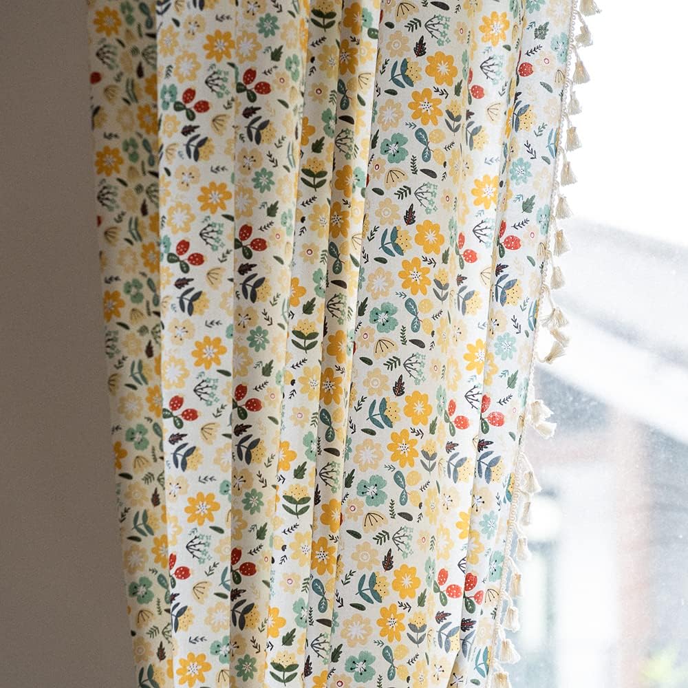 Deeprove Boho Cotton Linen Tassel Curtain 1 Panel