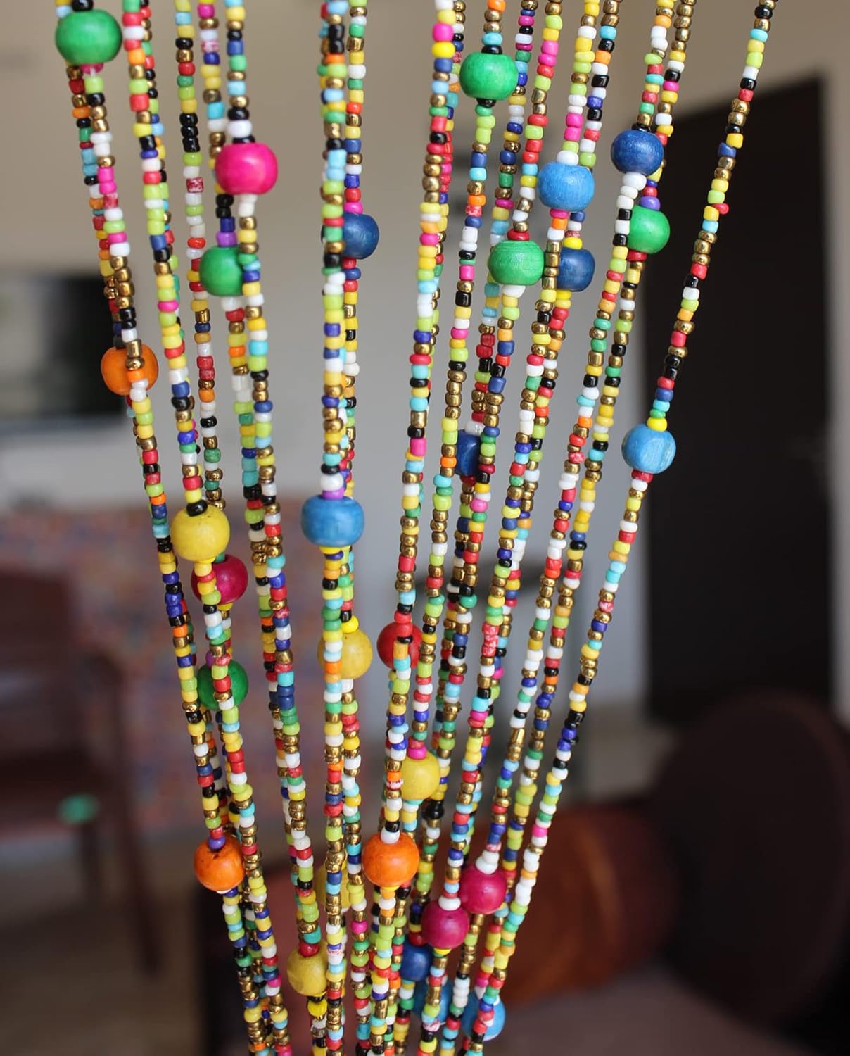 Mango Gifts Boho Beaded Curtain with Jingle Bells