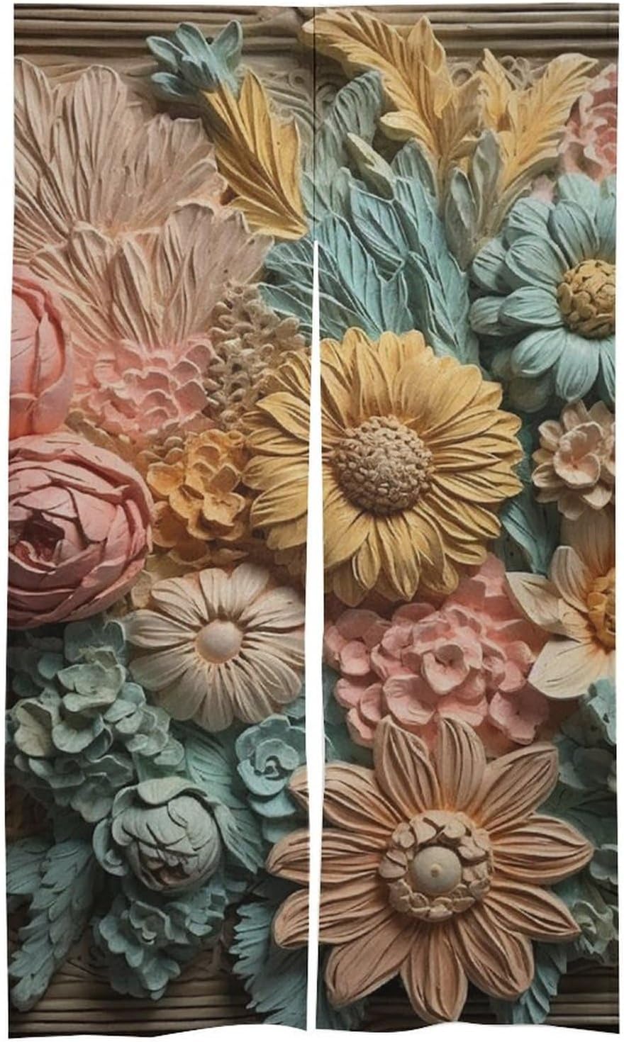 Japanese Noren Embroidery Bouquet Door Curtain 34x57