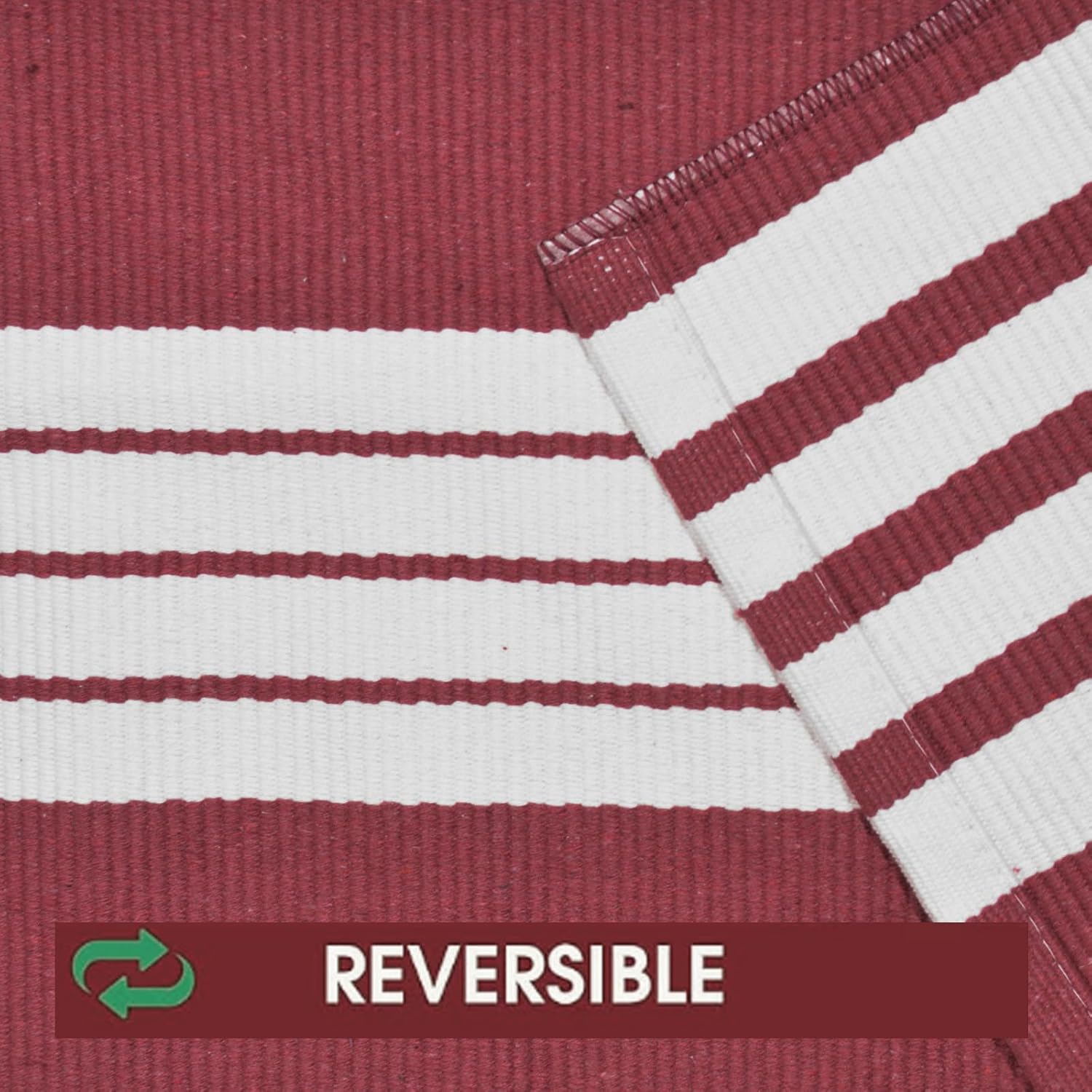 USTIDE Red and White Striped Area Rug 236 x 51 Inches