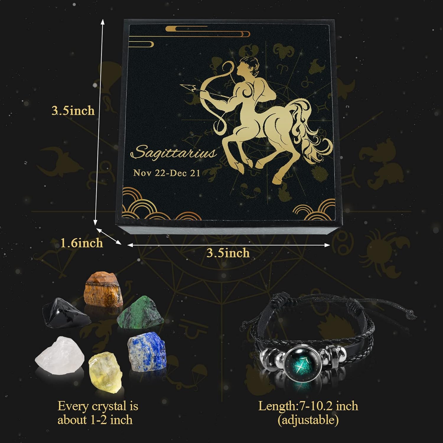 Nicetage Sagittarius Crystal Stones Set with Bracelet