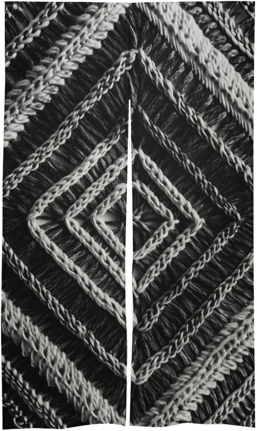 Japanese Noren Black and White Door Curtain 34x57 Inches