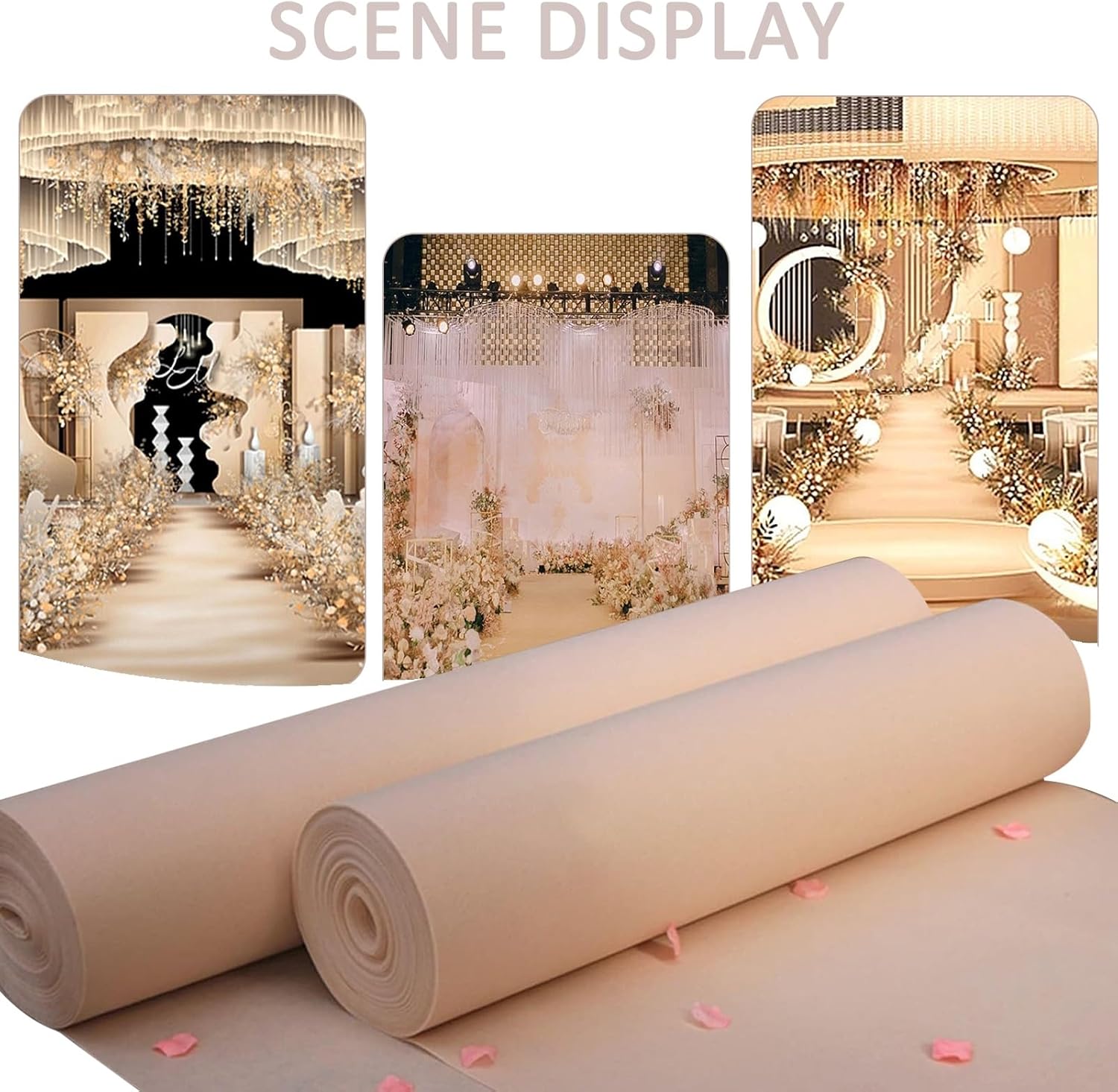 Champagne Carpet Rug for Wedding Aisle Runners 15x50m