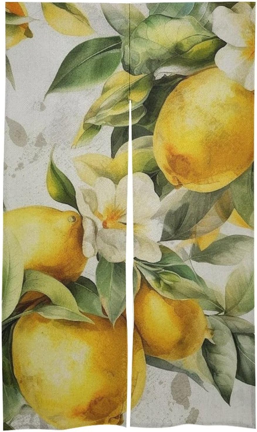 Japanese Noren Door Curtain with Lemon Print 34x57