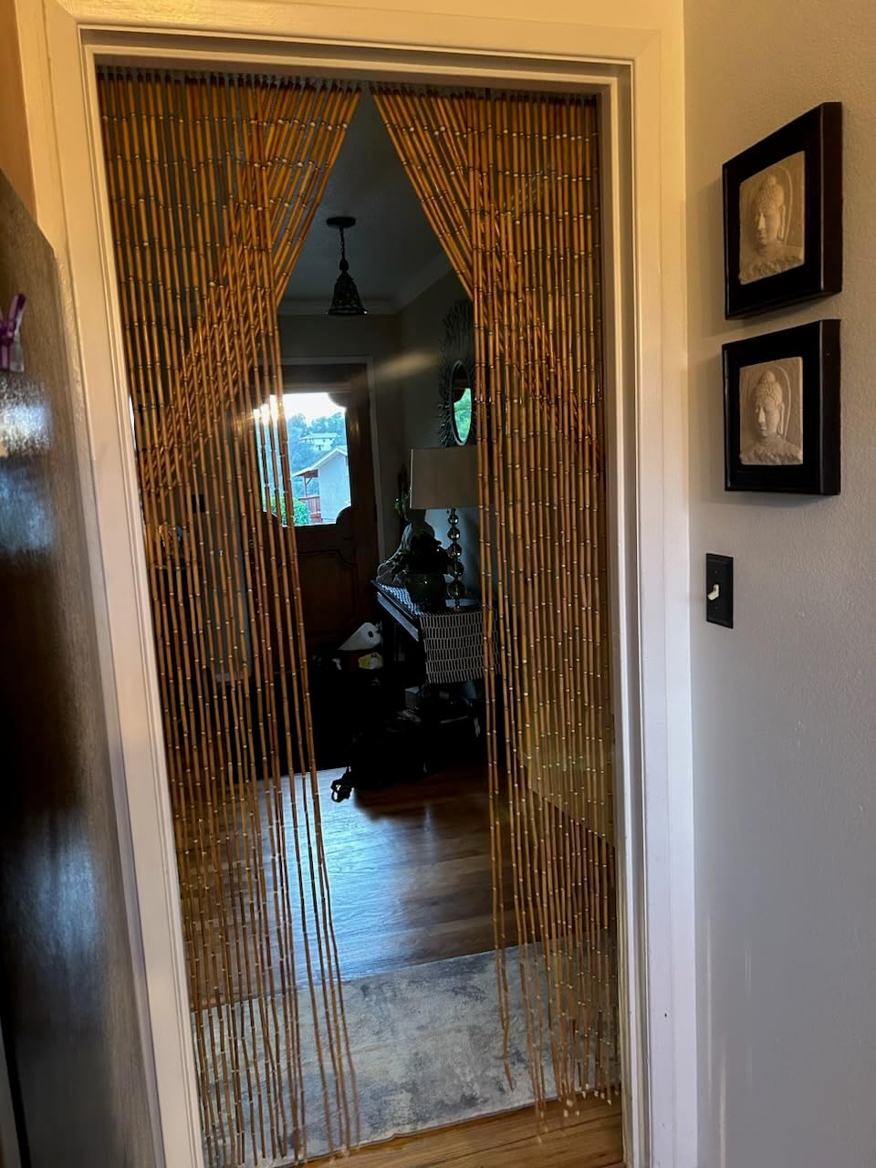Real Bamboo Beaded Curtain - 36x79 Inch