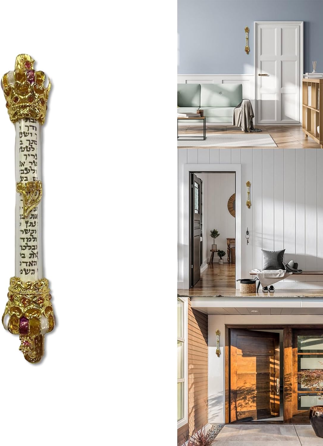 Retro Metal Mezuzah Door Decoration Religious Home Accent