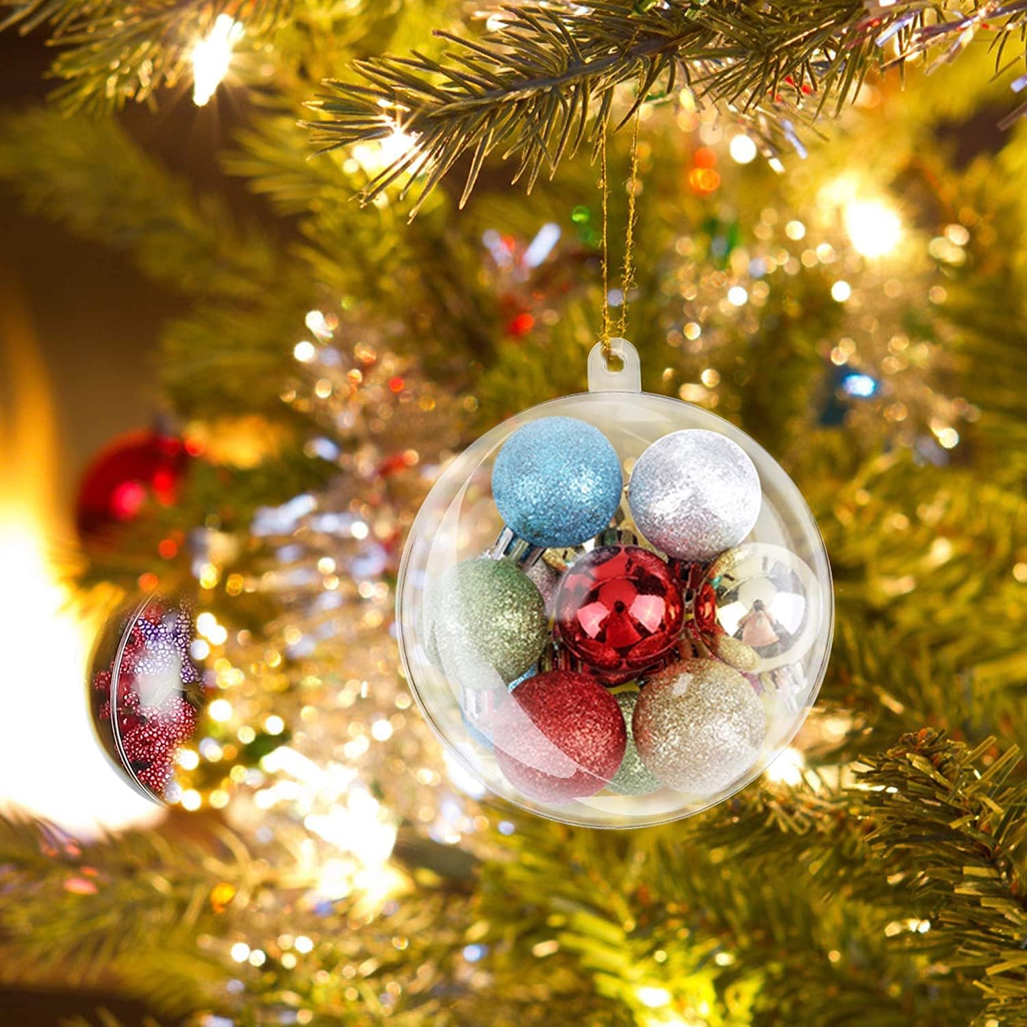 AGM 20Pcs Clear Fillable Hanging Ornaments