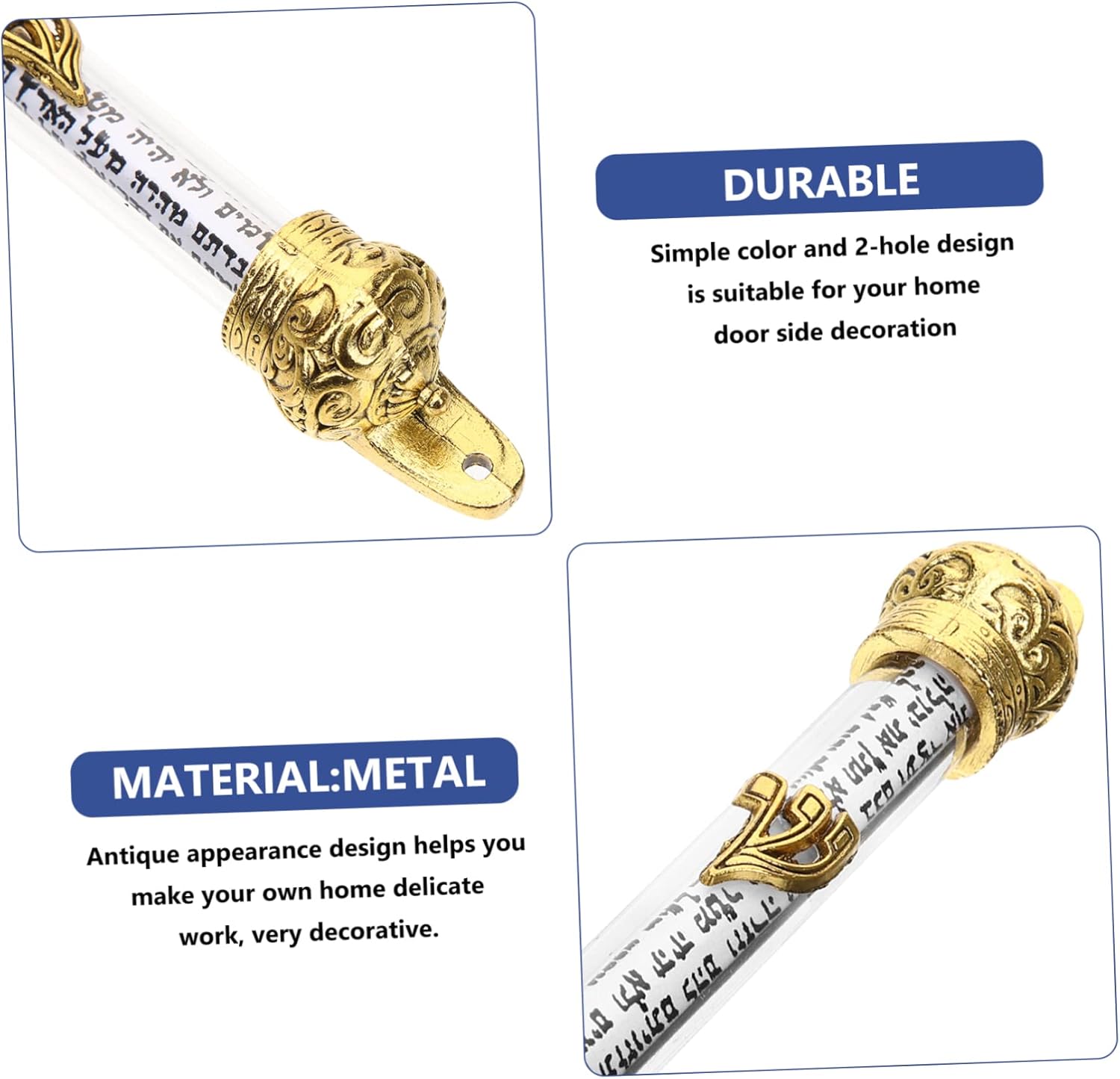 PRETYZOOM Religious Mezuzah Scroll Door Decor Metal