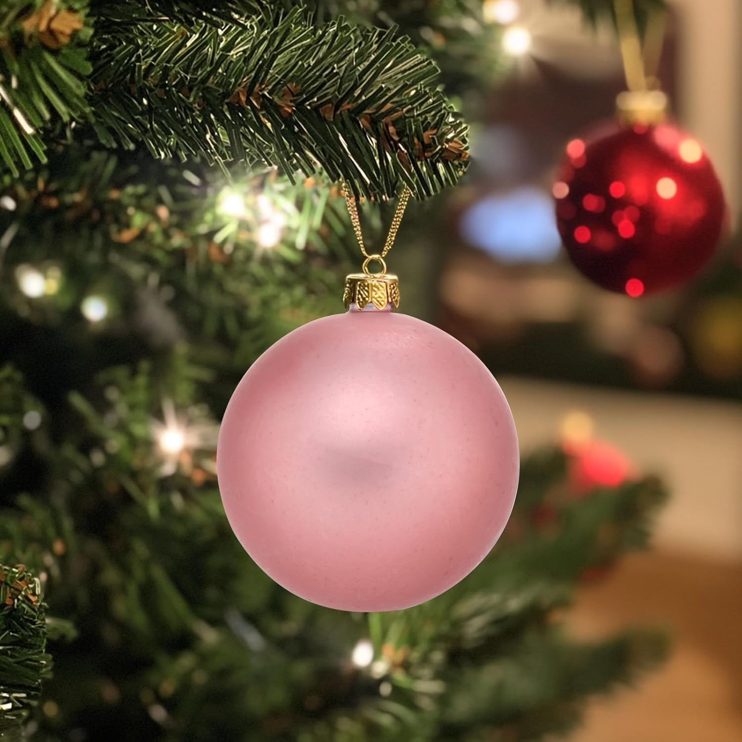 MECCANIXITY 24Pcs Rose Gold Christmas Tree Balls
