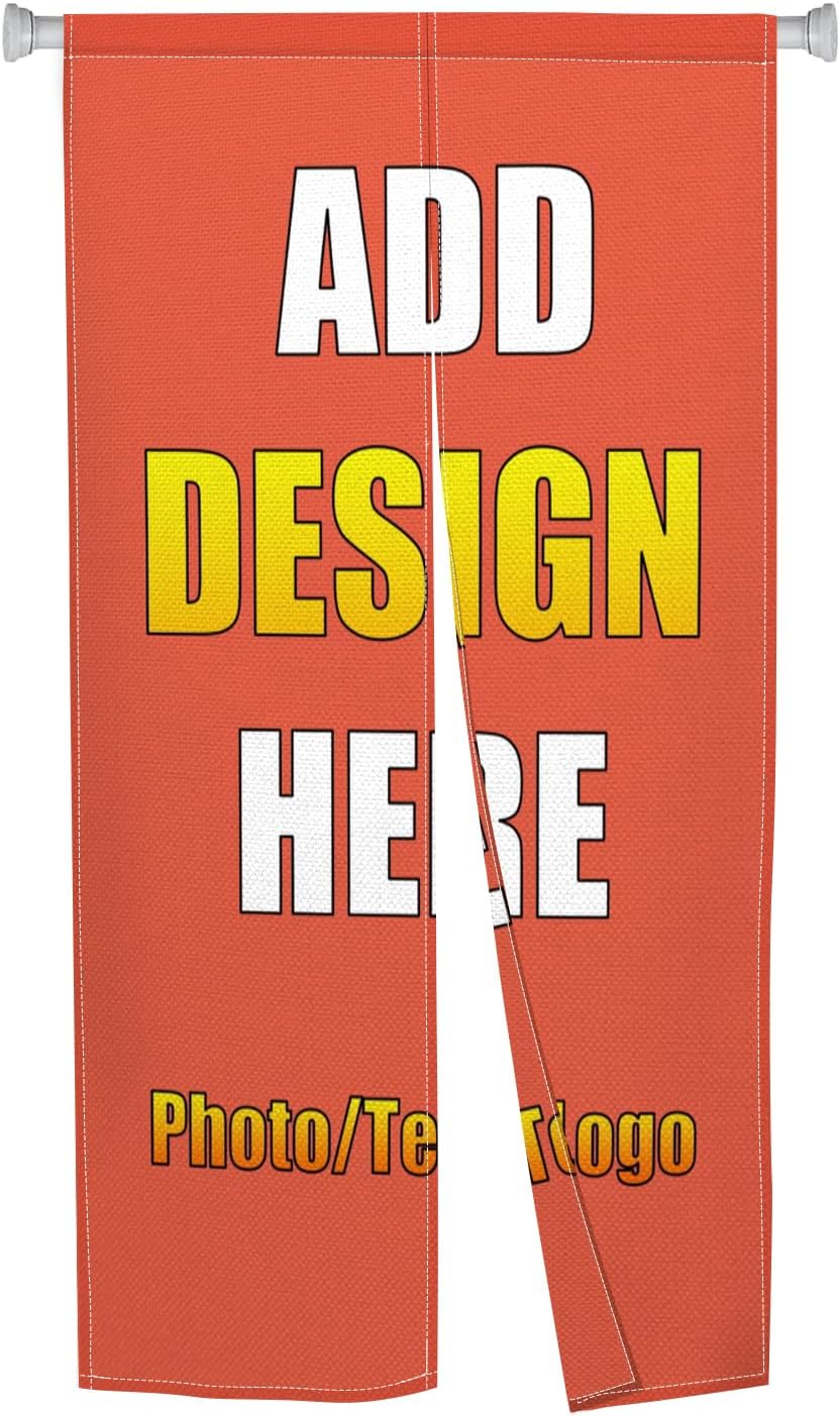 Custom Double Sided Noren Curtain with Photo Text Logo