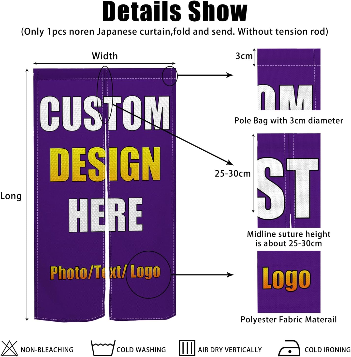 XMJJKUF Custom Noren Curtain with Photo and Logo