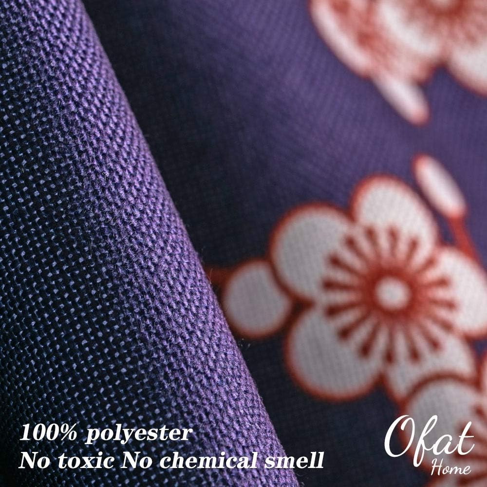 Ofat Home Japanese Noren Curtain Tapestry with Fuji and Cherry Blossoms Design
