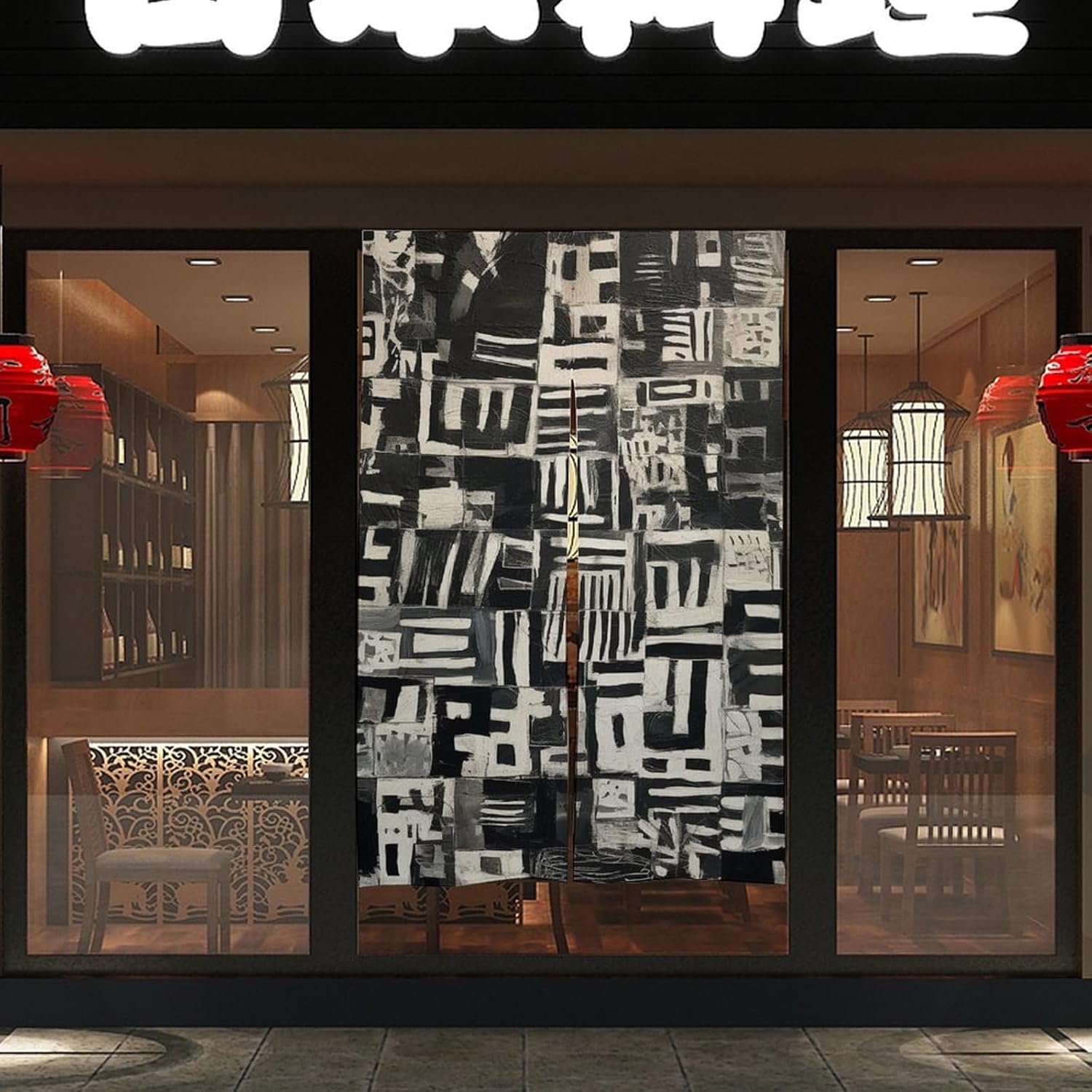 Weird Shape Printed Door Curtain for Split Doorways
