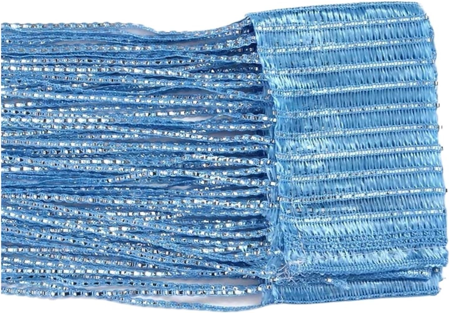 Shiny Tassel String Curtains for Doorways Blue 100x200cm