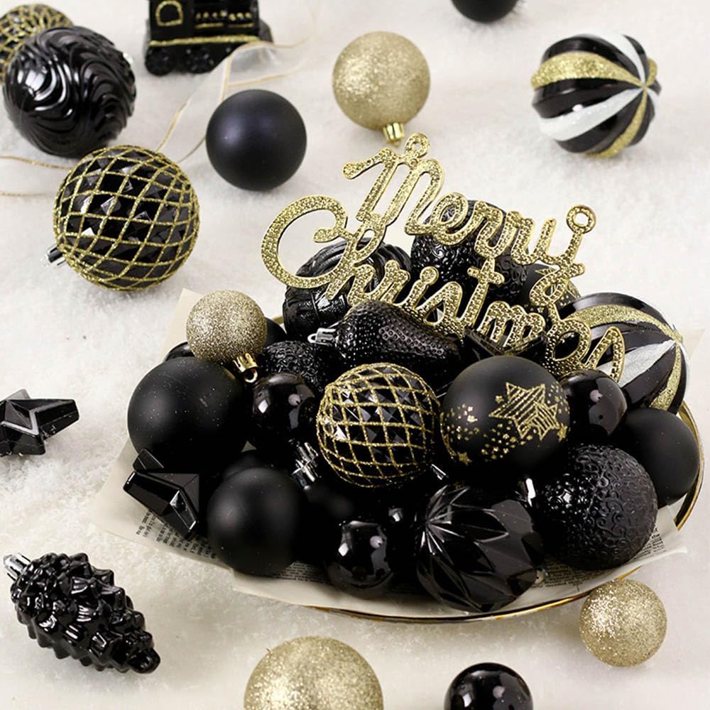 65ct Christmas Ornaments Set with Shatterproof Plastic Balls