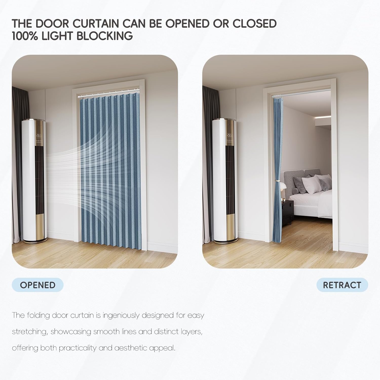 Jilron Blackout Fabric Door Curtain with Magnetic Closure