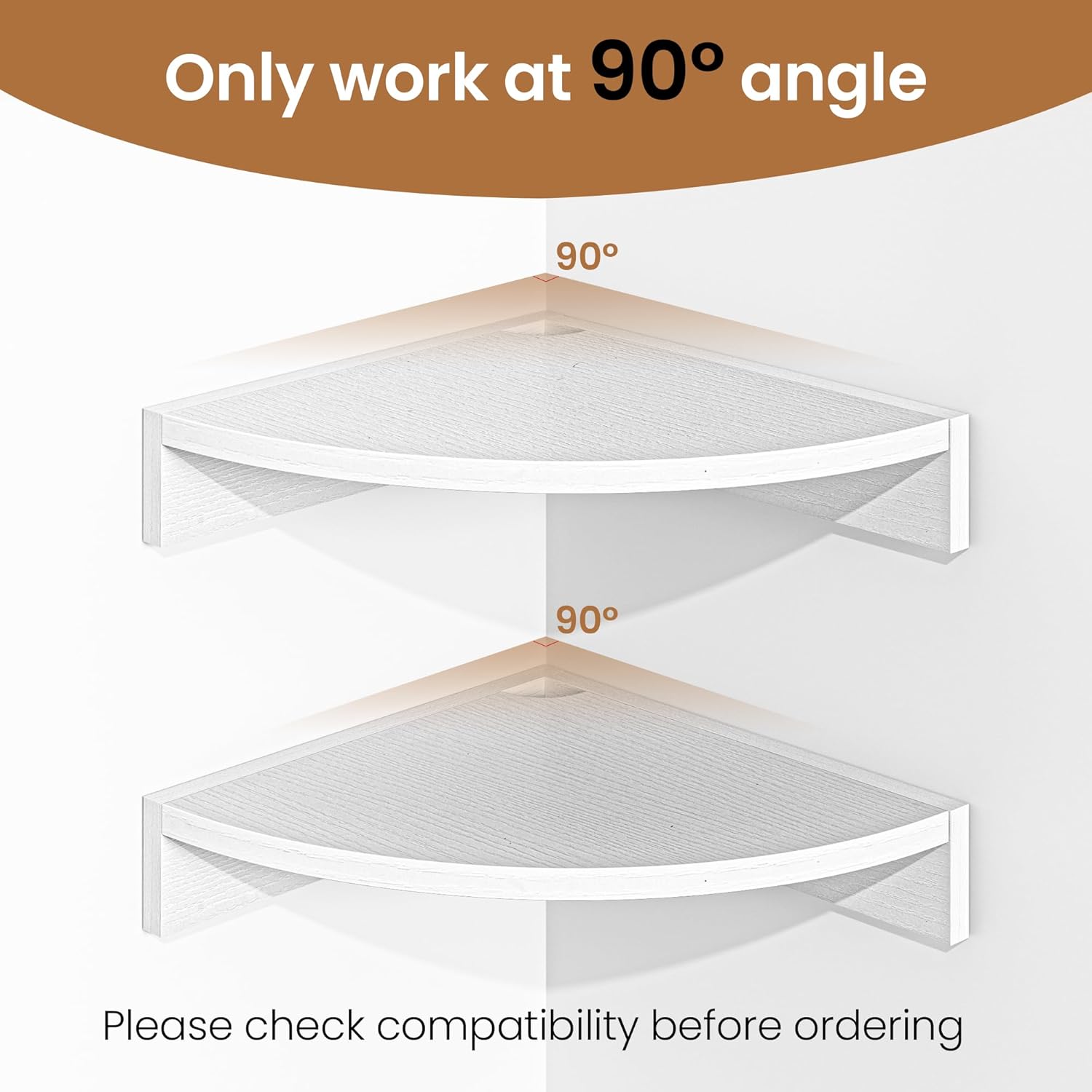 Fun Memories Corner Shelf Wall Mount 3 Pack White
