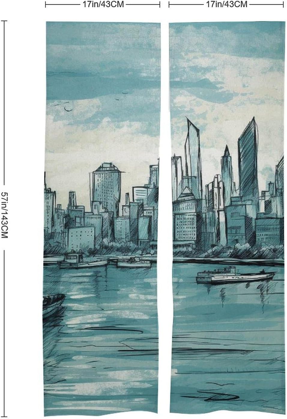 Japanese Noren Landscape Sketch Door Curtain 34x57