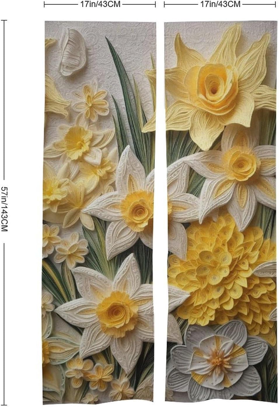 Japanese Noren Narcissus Bouquet Door Curtain 34x57