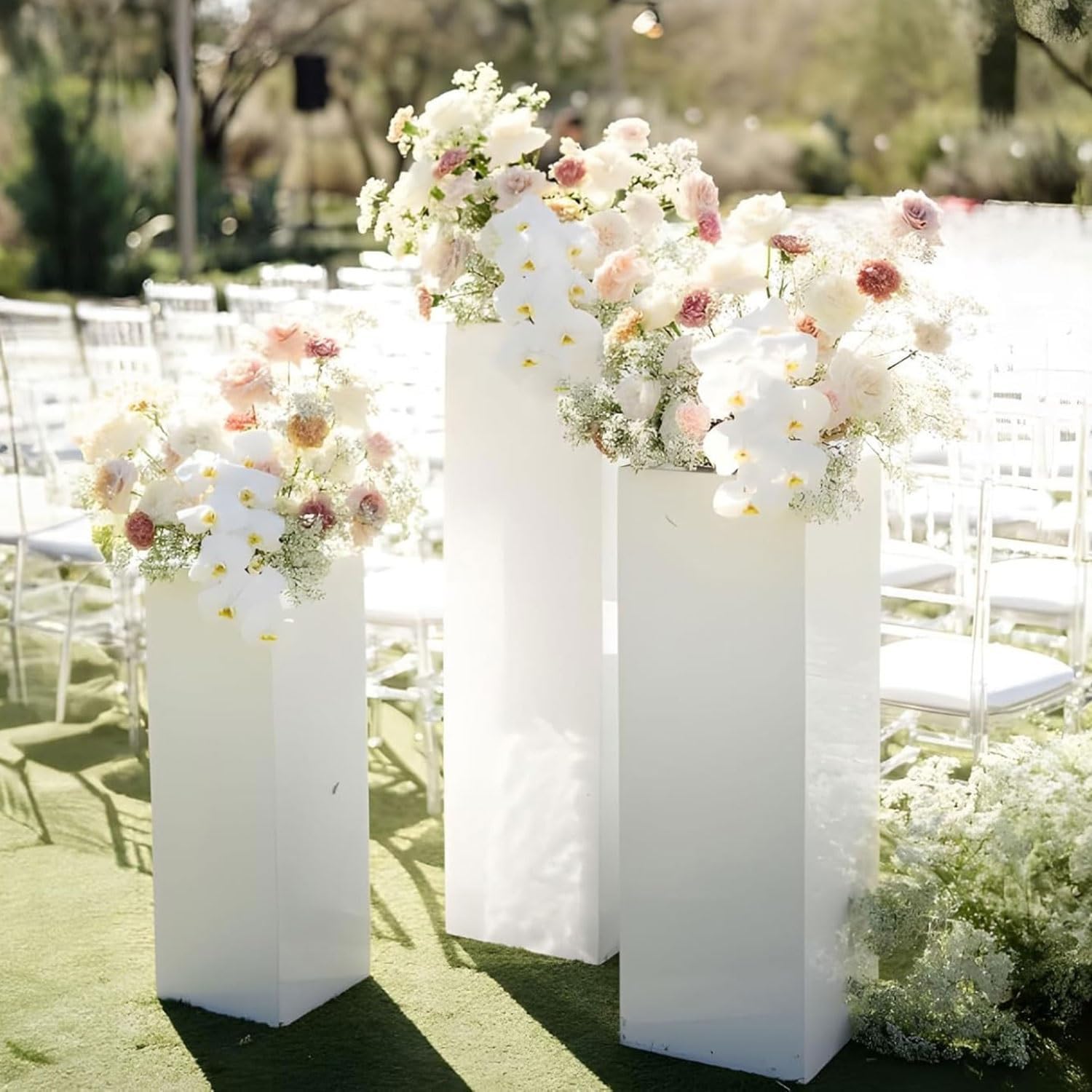 White Square Display Pedestal Stand for Events