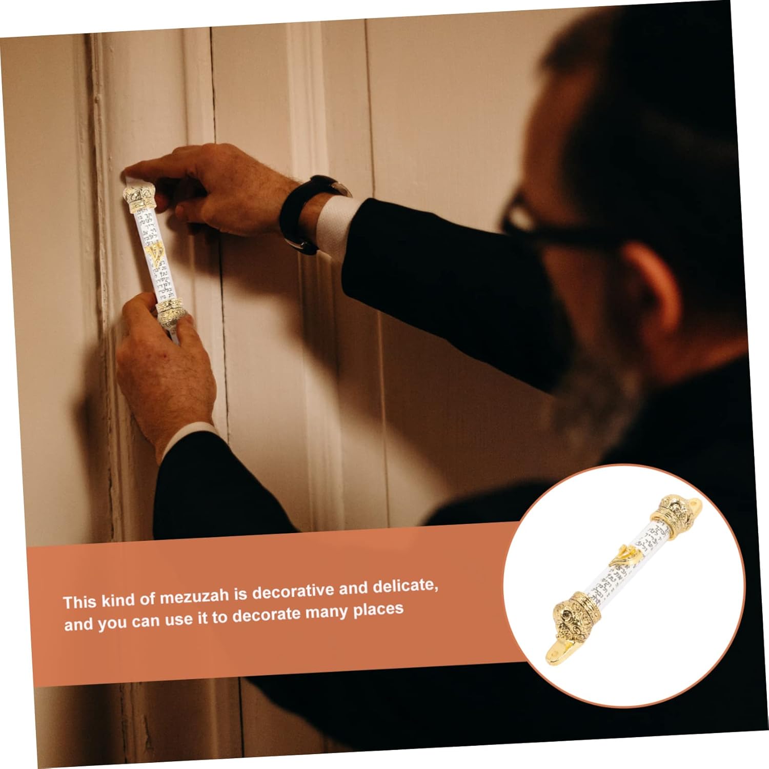 BIUDECO Mezuzah Door Ornament with Scroll