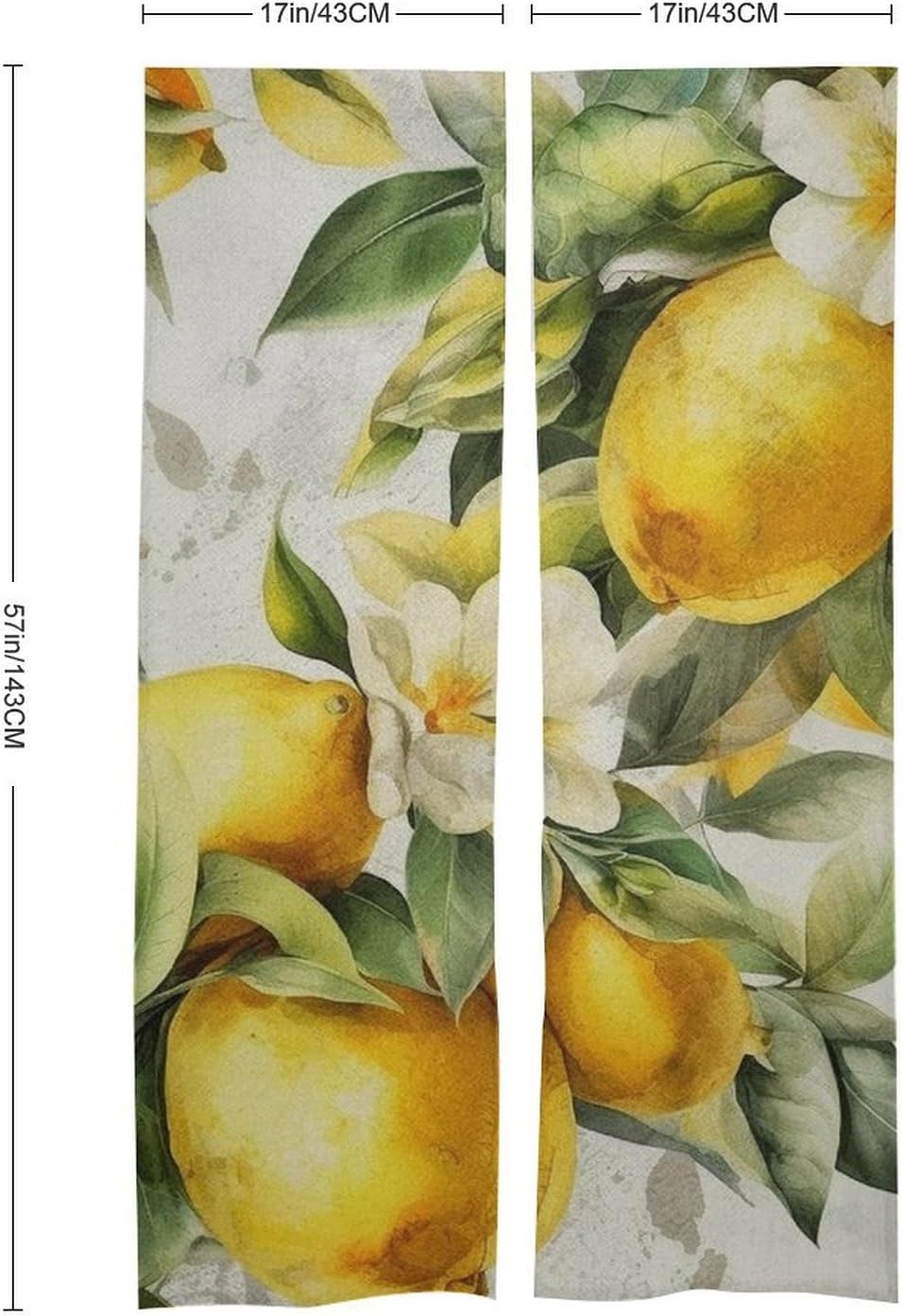Japanese Noren Door Curtain with Lemon Print 34x57