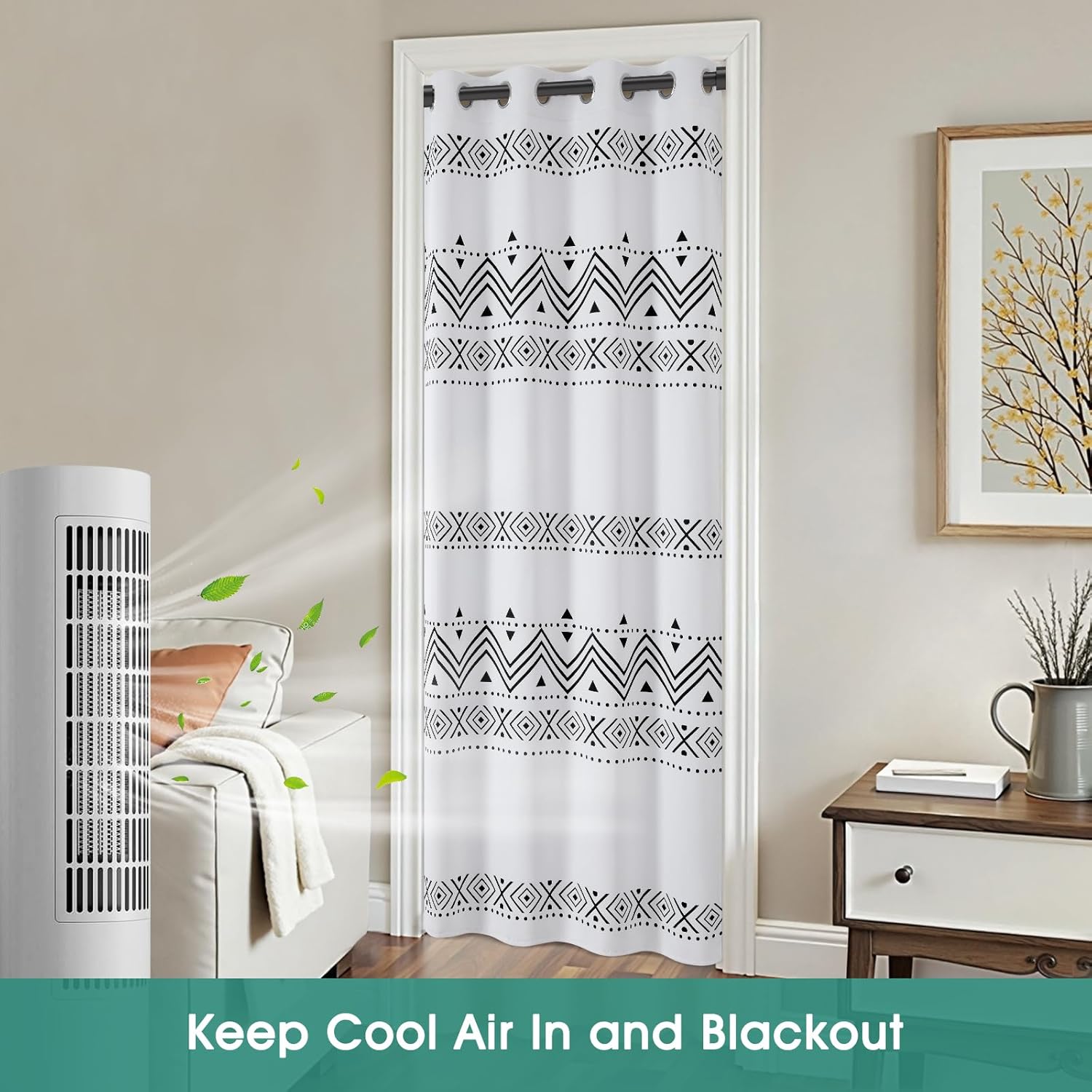 HOMEIDEAS Boho Doorway Curtains with Privacy