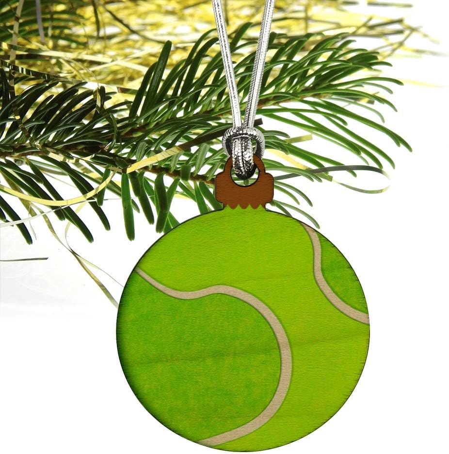 Tennis Ball Mini Wood Christmas Ornament