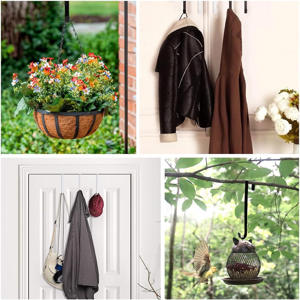 4 Pcs Wreath Hangers for Front Door Metal Garland Hooks