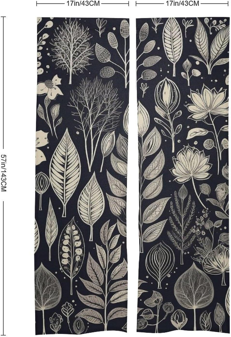 Japanese Noren Plants Print Door Curtain 34x57 Inch 1