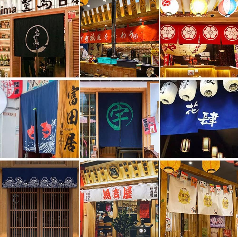 Japanese Style Half Open Door Noren Curtain