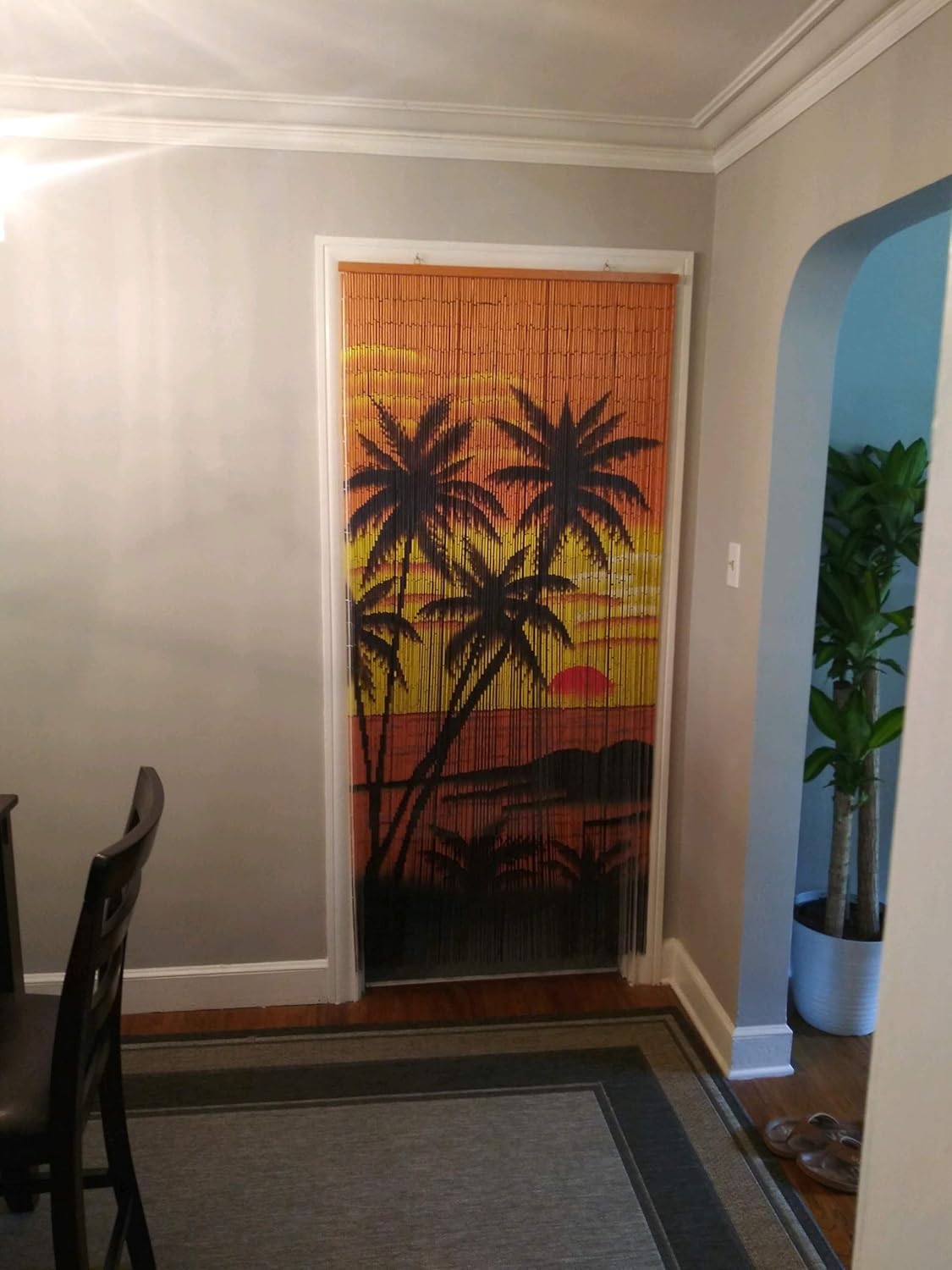 Beaded Curtain 125 String Tropical Palm Trees 36x79