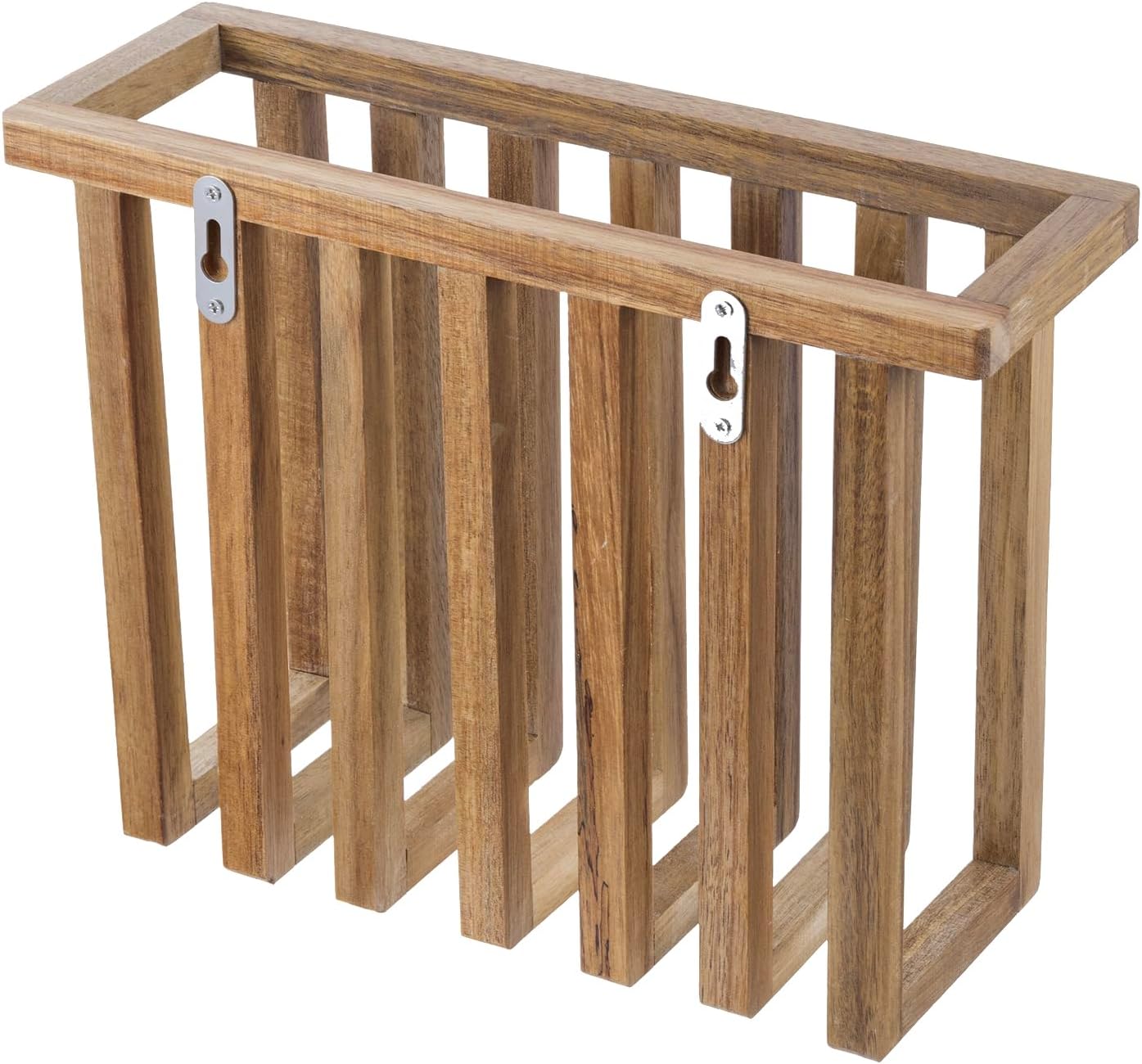 MyGift 11 Inch Acacia Wood Magazine Rack and File Holder