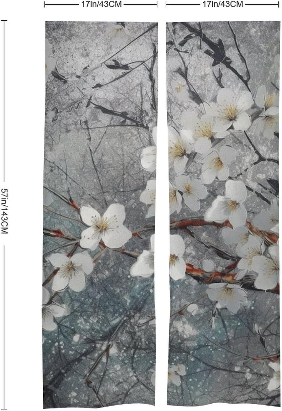Japanese Noren Delicate Leaves Printed Door Curtain