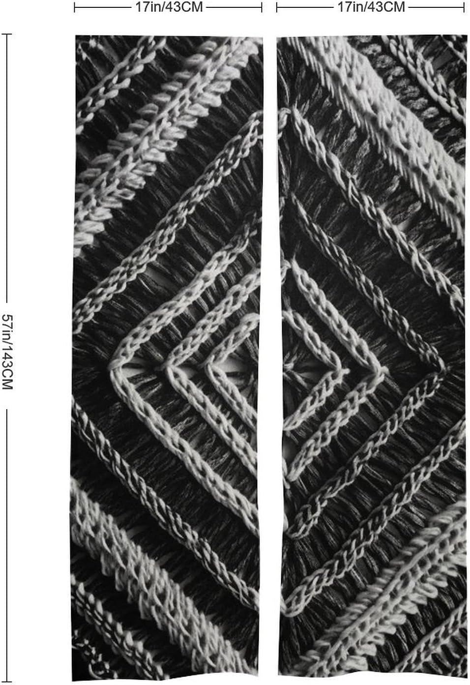 Japanese Noren Black and White Door Curtain 34x57 Inches