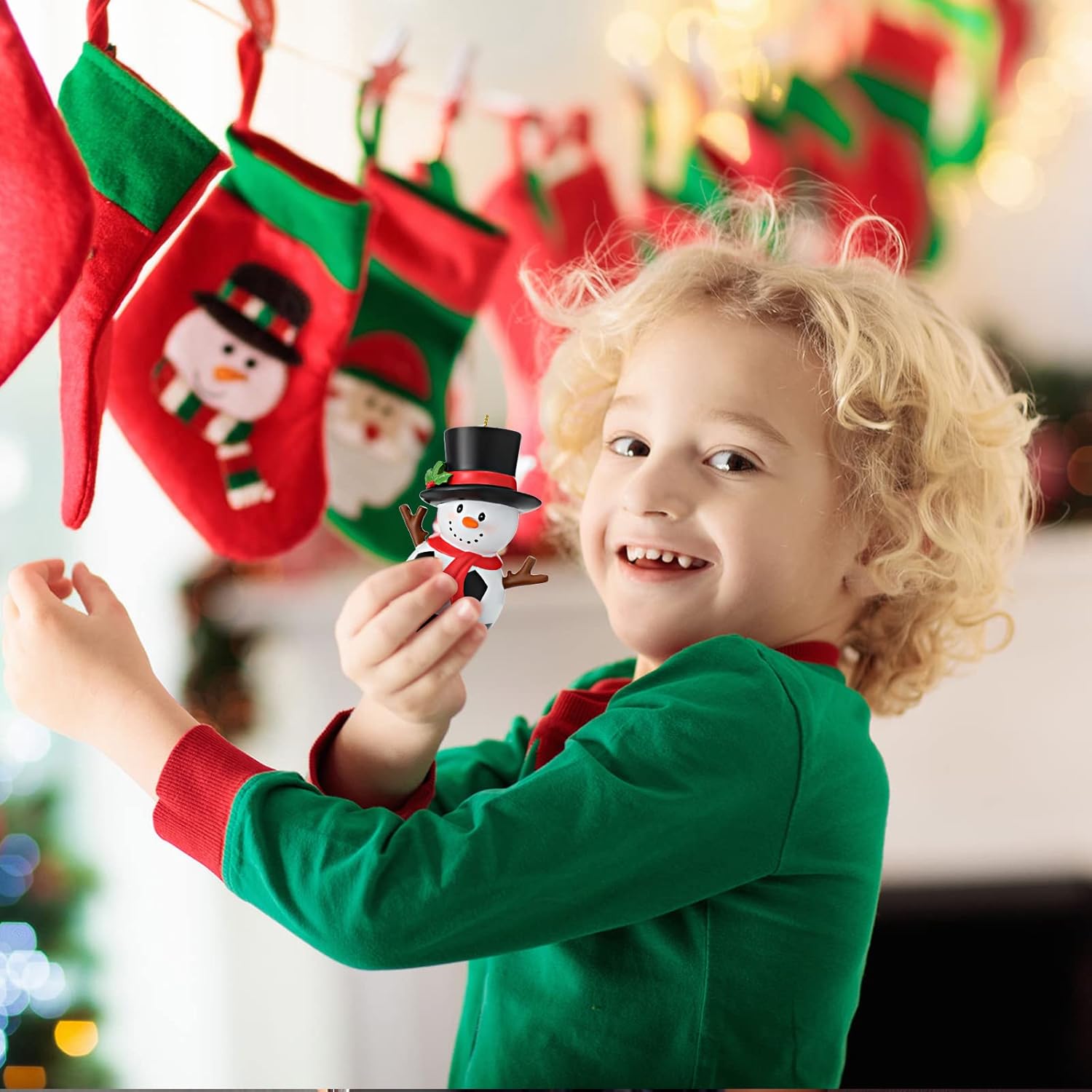 Maitys 3 Piece Christmas Soccer Ornament Set