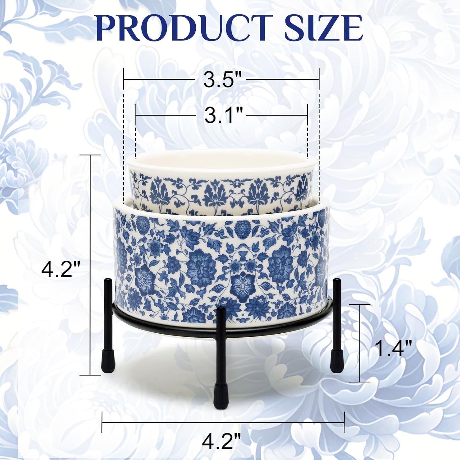 NAFANG Blue White Porcelain Wax Melt Warmer with KD Iron Shelf