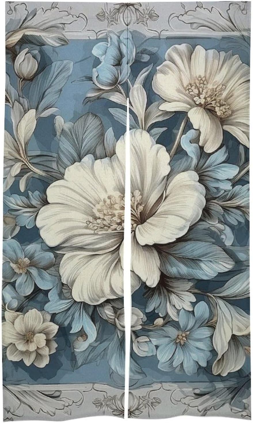 Japanese Noren Blooming Flower Door Curtain