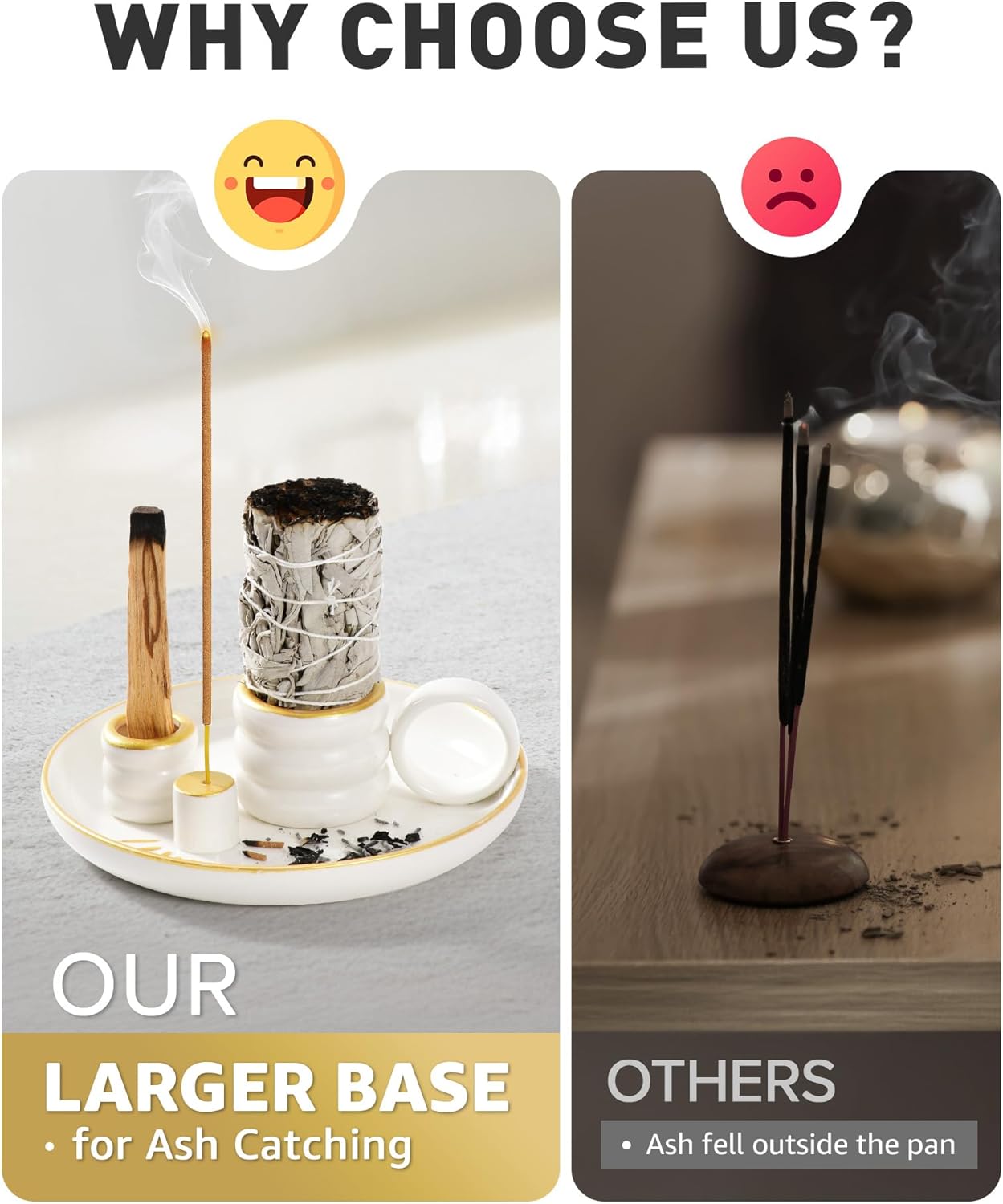 4 in 1 Incense Holder with Handle and Ash Tray