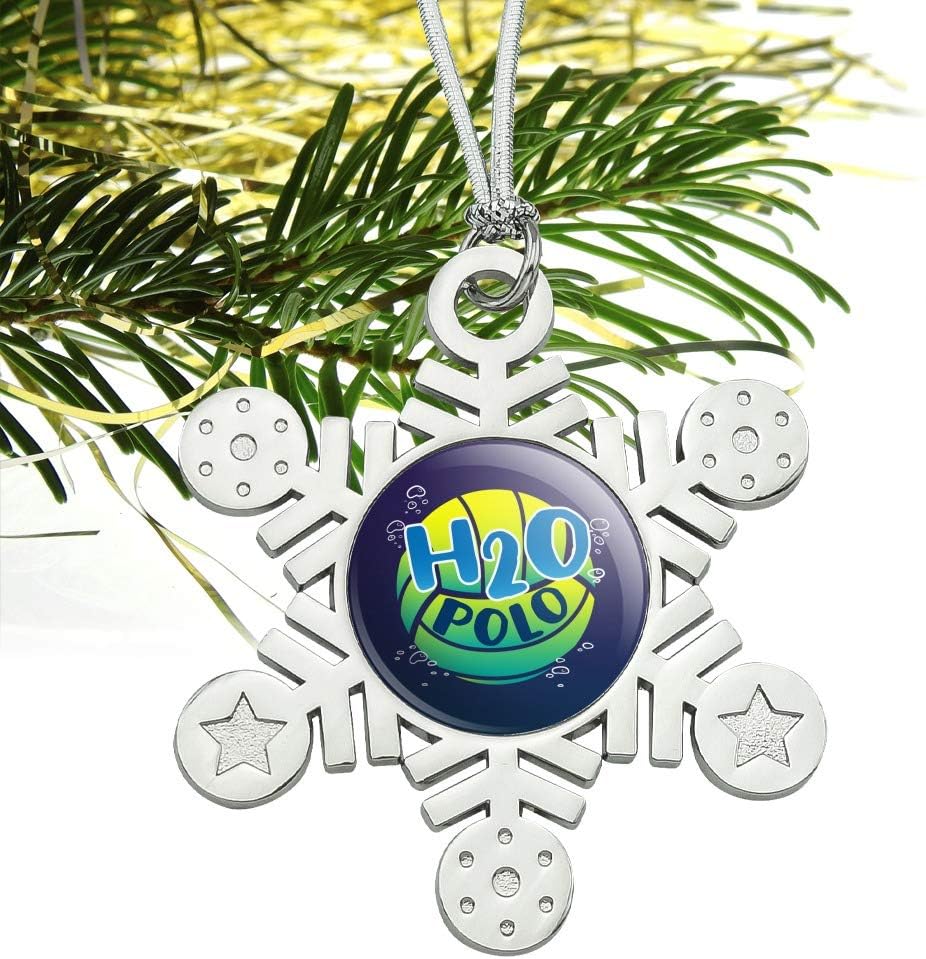 Water Polo Ball H2O Metal Snowflake Christmas Ornament