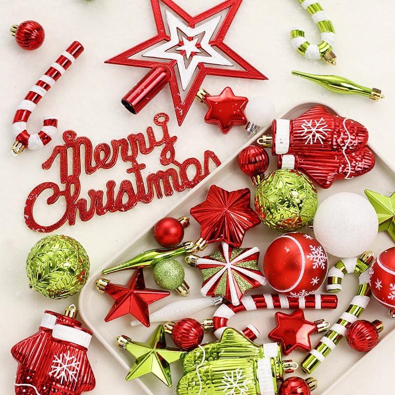70ct Shatterproof Christmas Tree Decorations